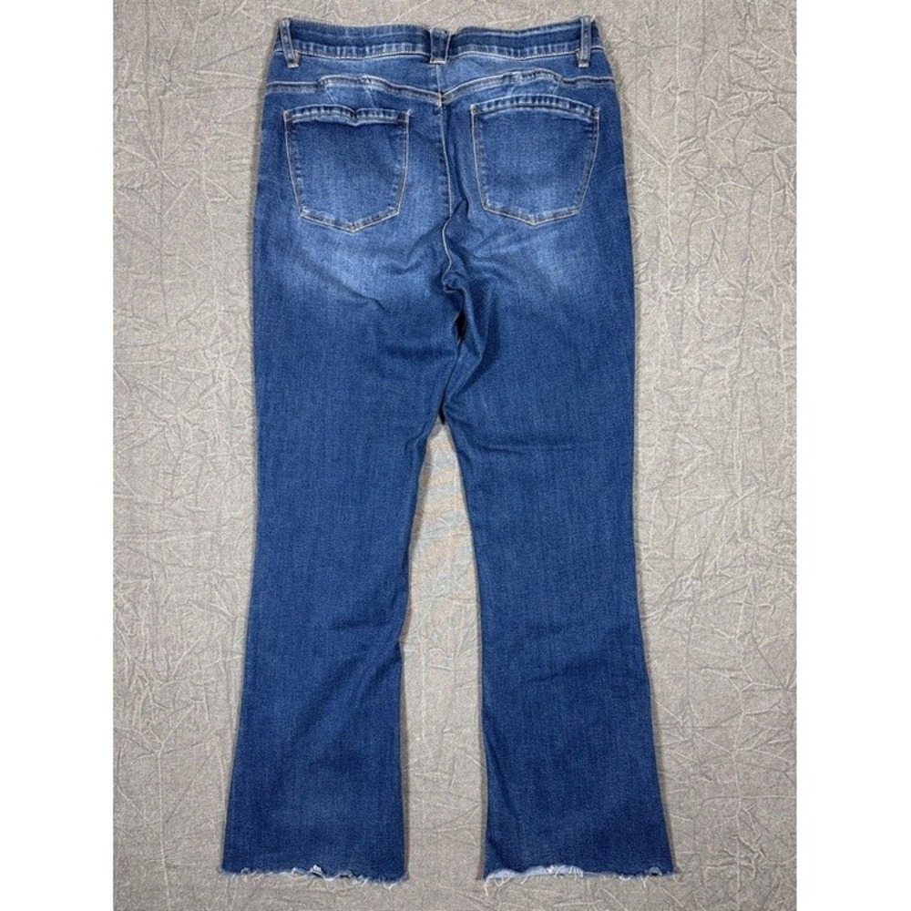Democracy Ab Technology Flare Jeans Medium Wash Blue Raw Hem Womens Size 10 - Picture 4 of 10